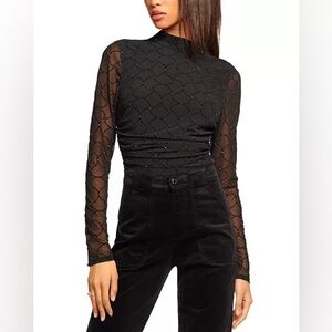 Elegant Black Sheer Sleeve Top